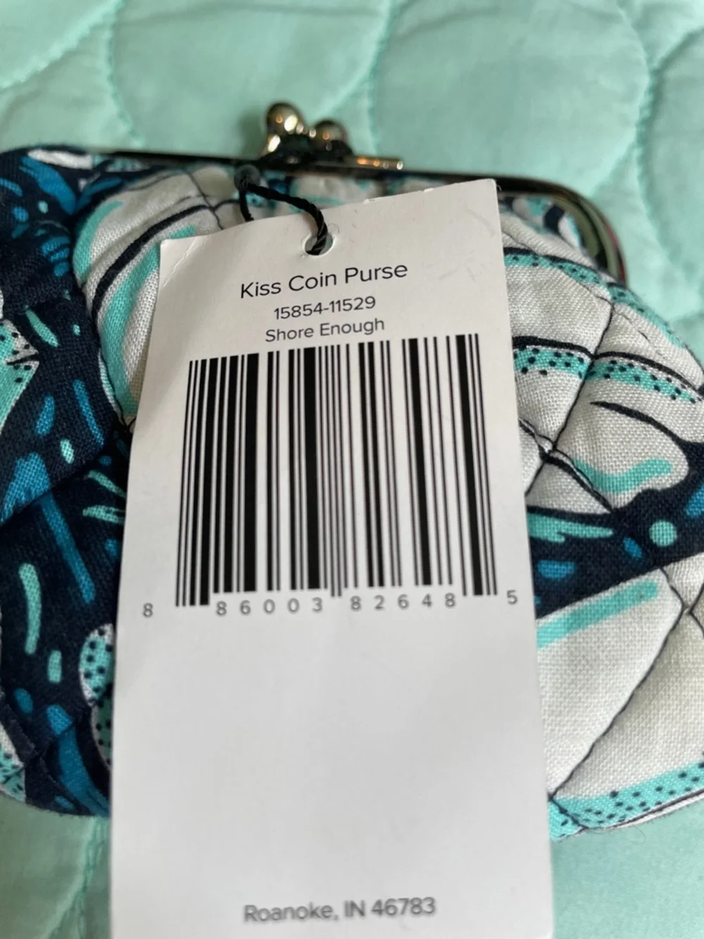 Vera Bradley Kisslock Coin Purse with Matching Keychain - Picture 5 of 5